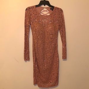 Sequin Hearts Mauve Pink Dress